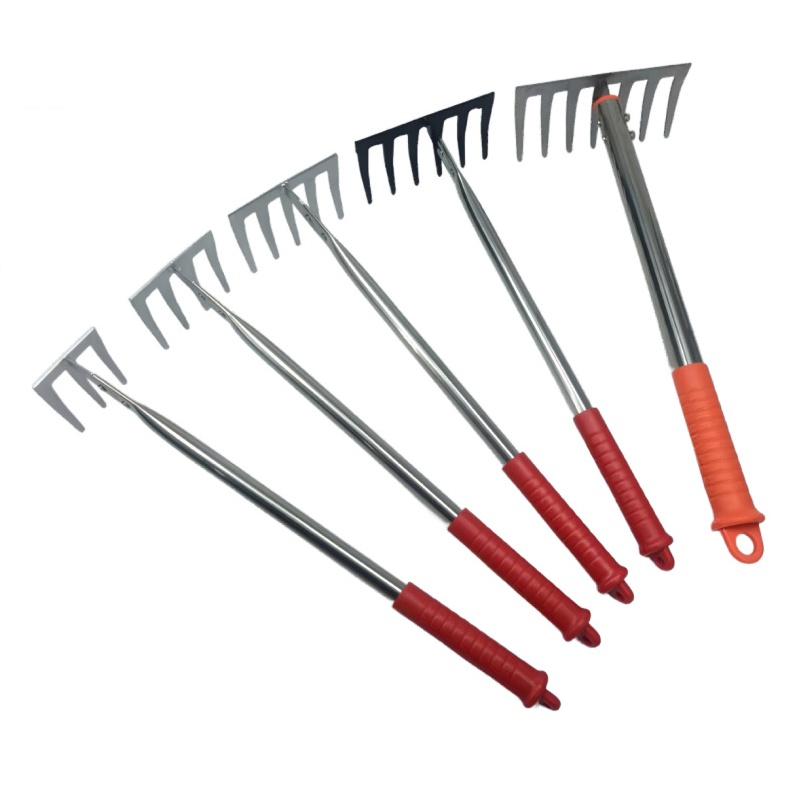 Three-toothed, four-toothed, five-toothed, six-toothed, and seven-toothed rakes