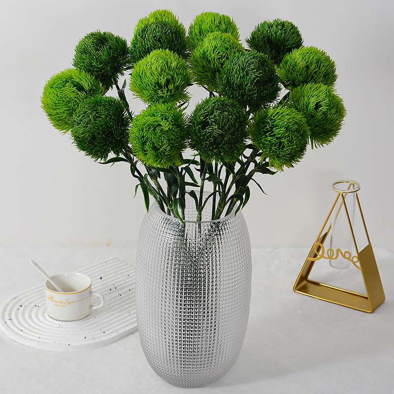 Artificial green ball dianthus