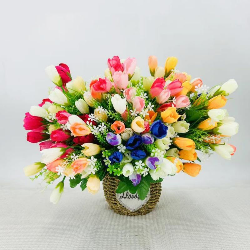 Bunch of artificial tulips