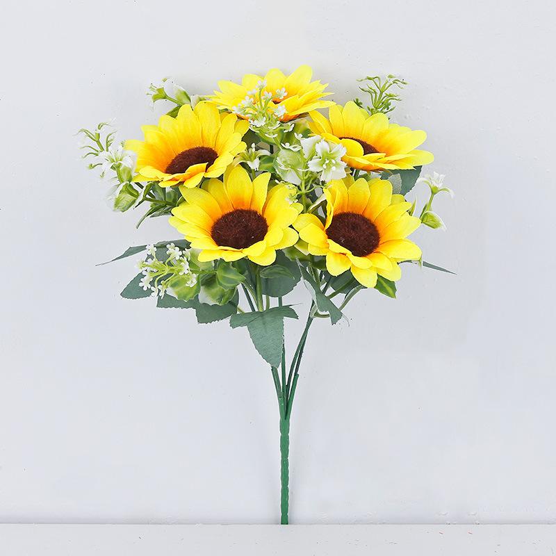 A Faux sunflower with five blooms