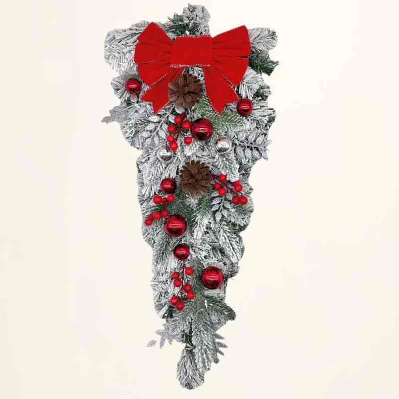 Christmas flocked door Christmas Hanging Swag