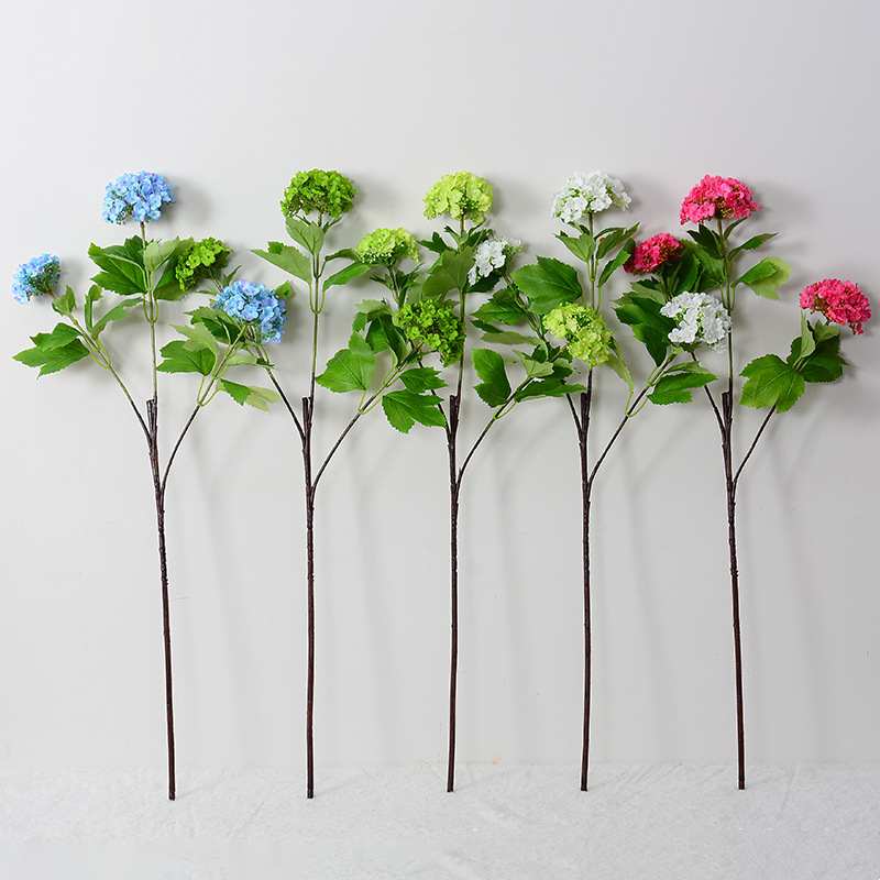 Three-Bloom Fabric Artificial Hydrangea Spray – 72cm
