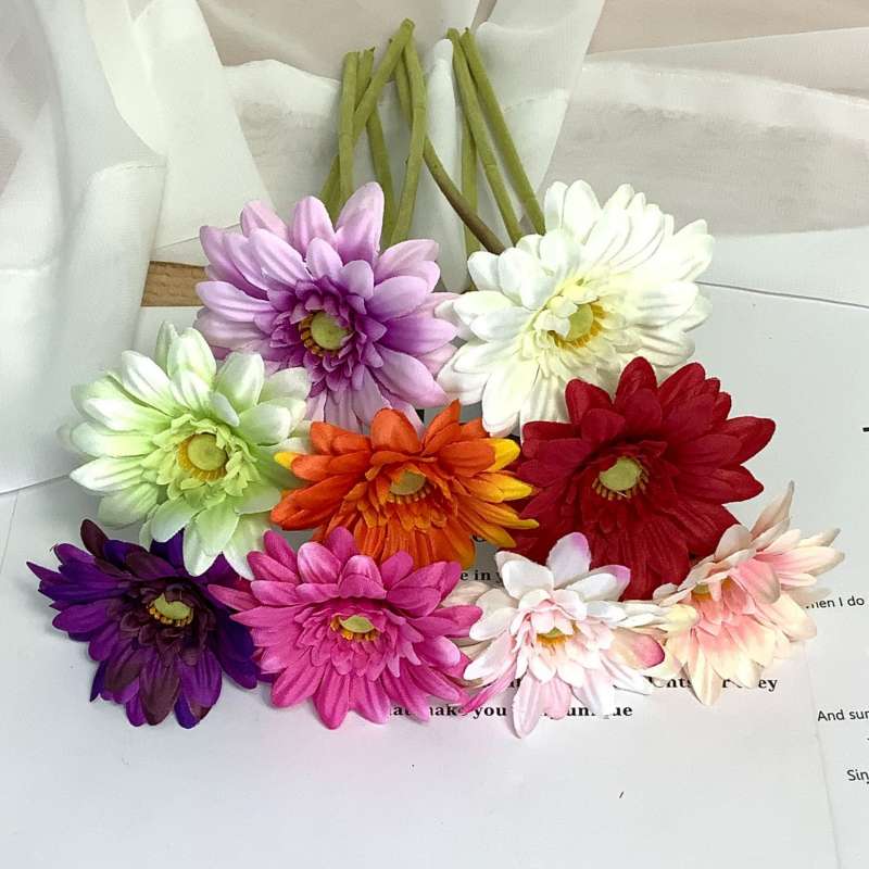 Wholesale Artificial Gerbera Stem – 25cm Satin Fabric Flower