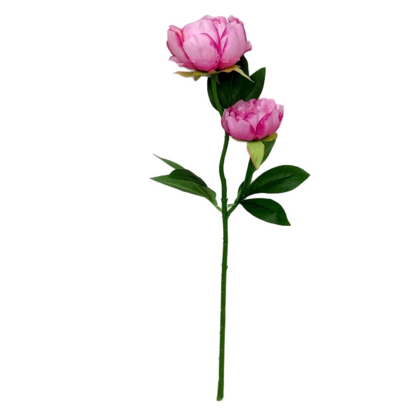 Artificial Peony Spray – 57cm Faux Peony with 2 Blooms