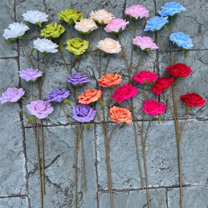 Three-bloom artificial rose
