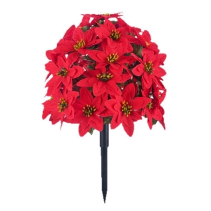 60cm artificial poinsettia plant with Ground Stake