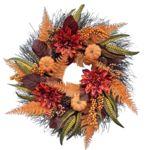 50cm Artificial Pumpkin Wreath