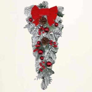 Christmas flocked door Christmas Hanging Swag