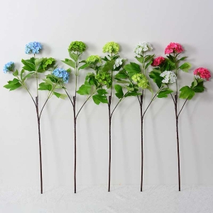 Three-Bloom Fabric Artificial Hydrangea Spray – 72cm
