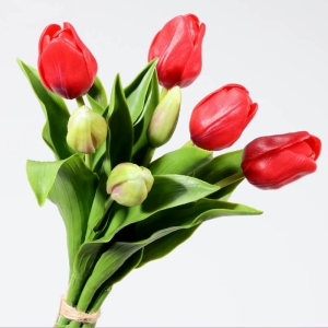 A bunch of artificial tulips with 7 flowers