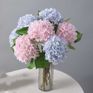 Multicolor Fabric Artificial Hydrangea Flower Stem – 47cm