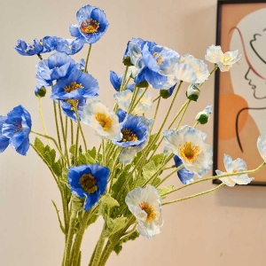 Realistic Artificial Icelandic Poppy Stem 60cm – Single Stem