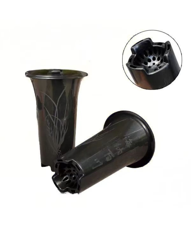 Trumpet-shaped plastic flower pot