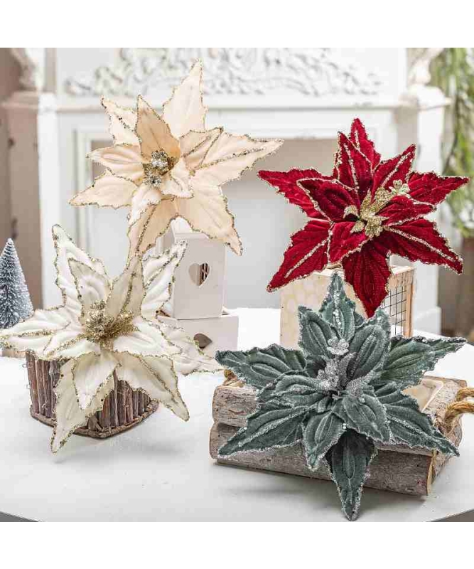 Flannel Christmas Flower Head