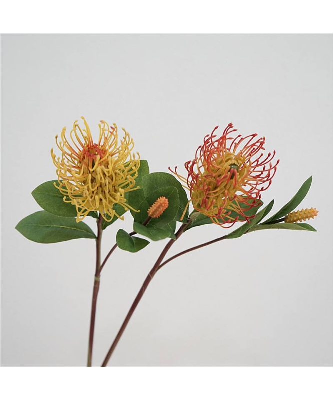 Artificial Pincushion Flower with two flower