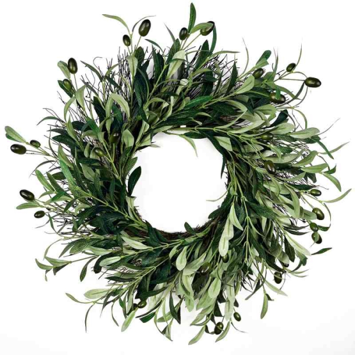 50cm Artificial Olive Leaf Wreath
