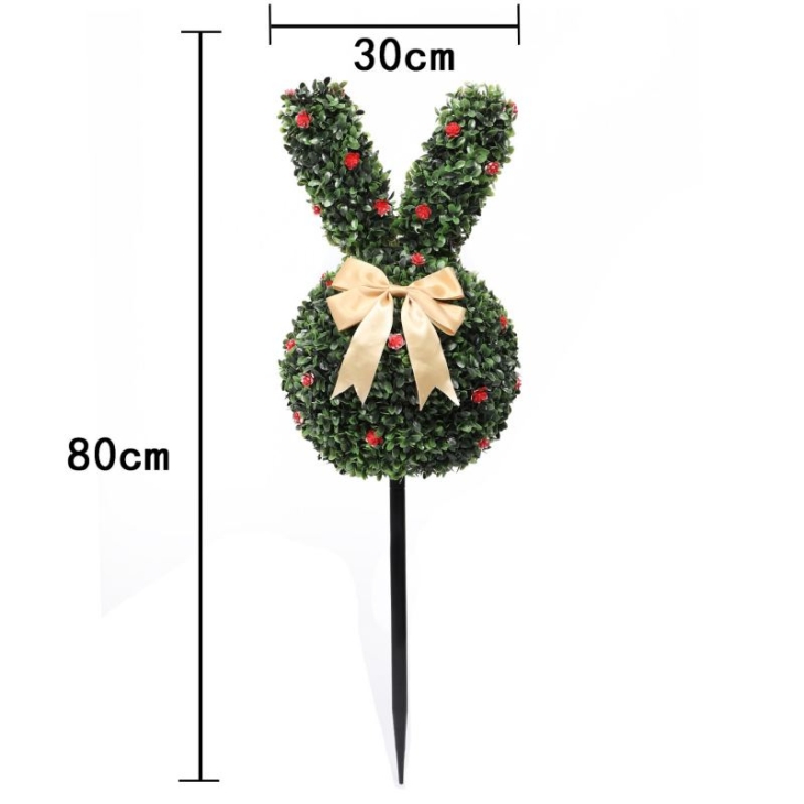 Artificial Bunny Topiary with Ground Stake
