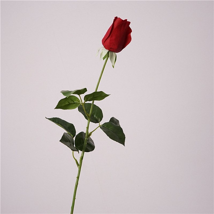 Soft-Touch Long Stem Artificial Rose Bud – 66cm