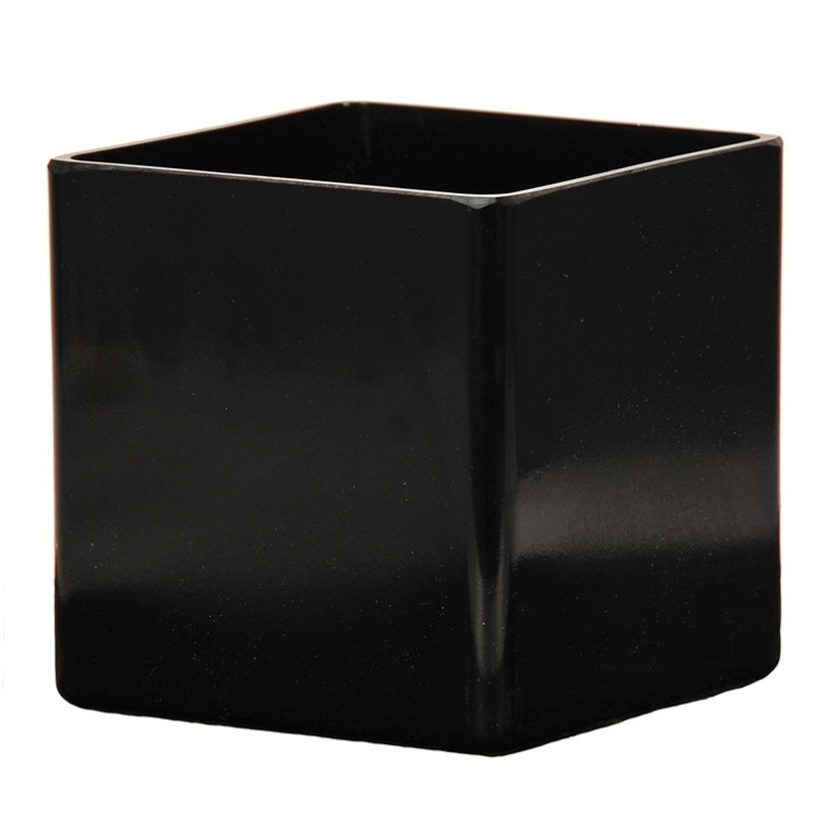 Simple cube-shaped plastic flower pot