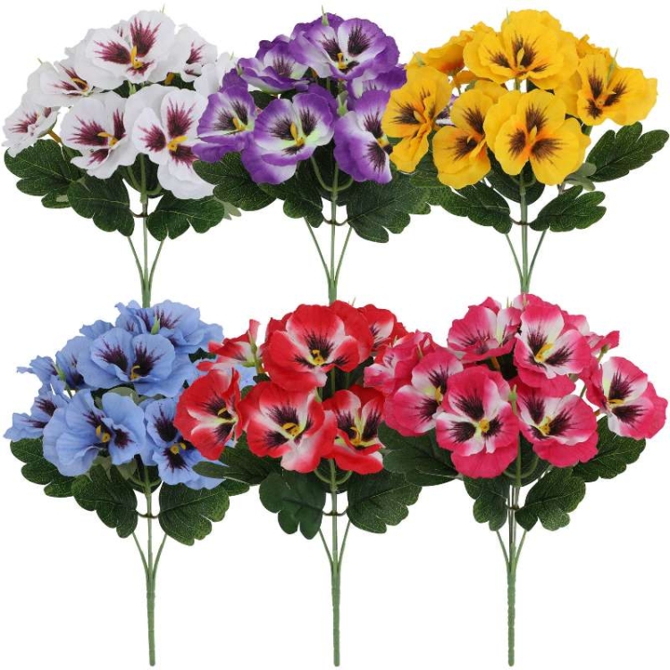 Artificial Multicolor Pansy Bush