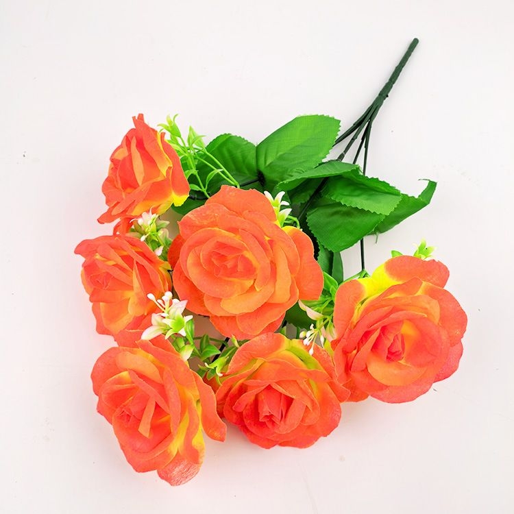 Artificial roses spray with 6 blooms
