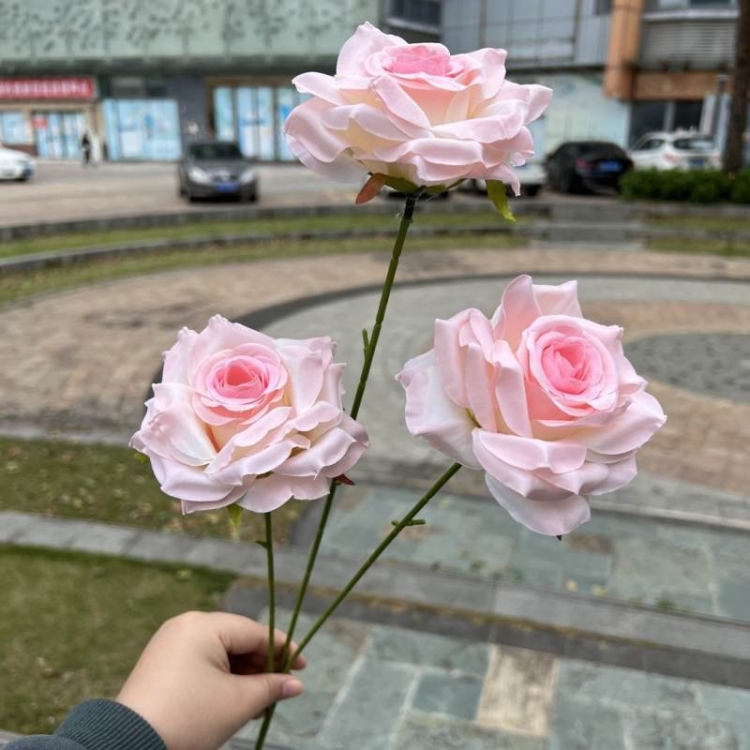 Artificial rose with three blooms