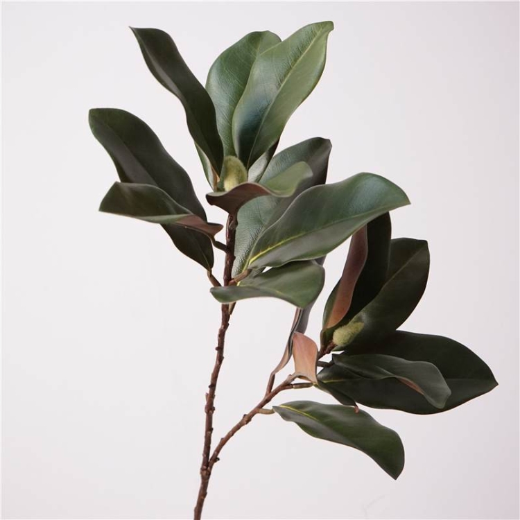 Artificial magnolia leaf with two branches