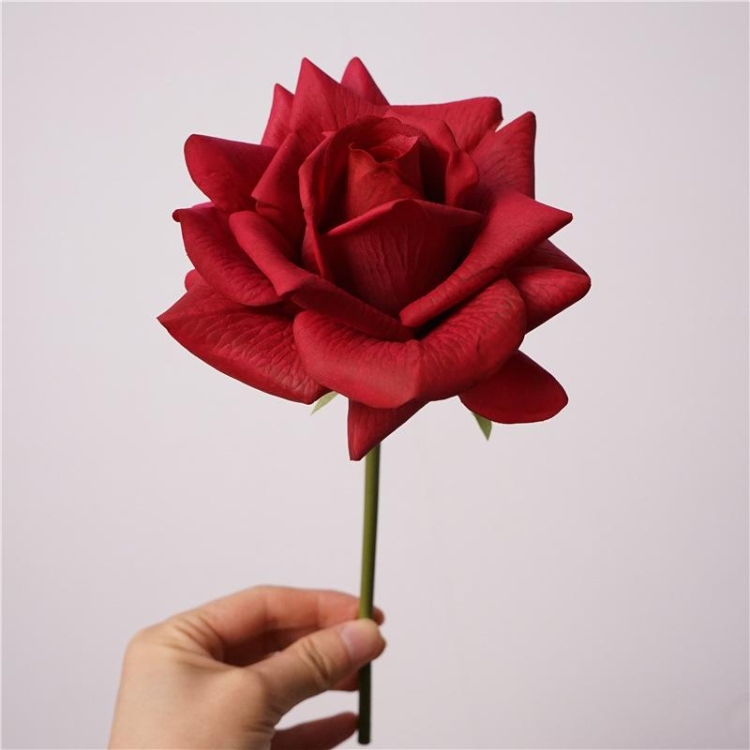 Soft-Touch Artificial Rose Stem – 12cm Bloom