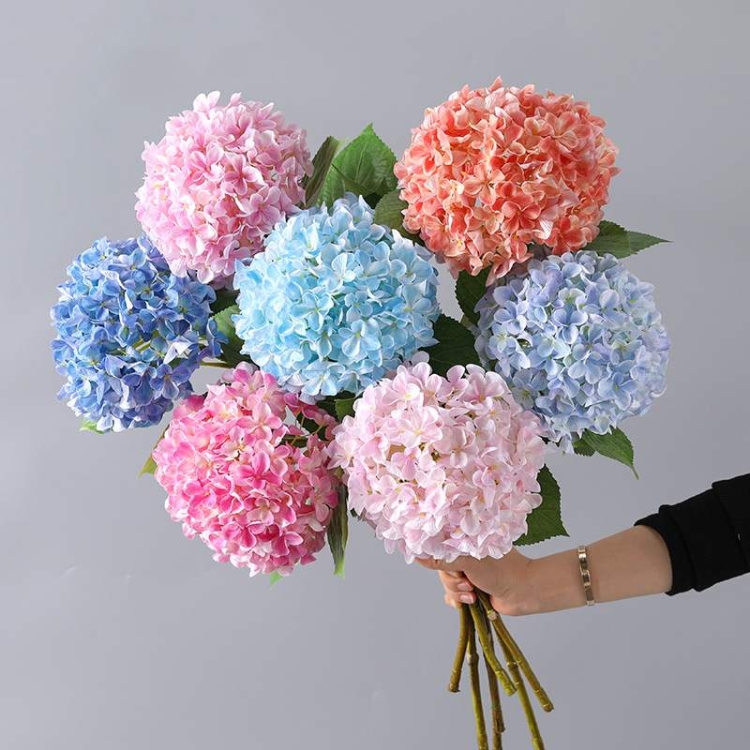 Various Colors Fabric Artificial Hydrangea Flower Stem – 66cm