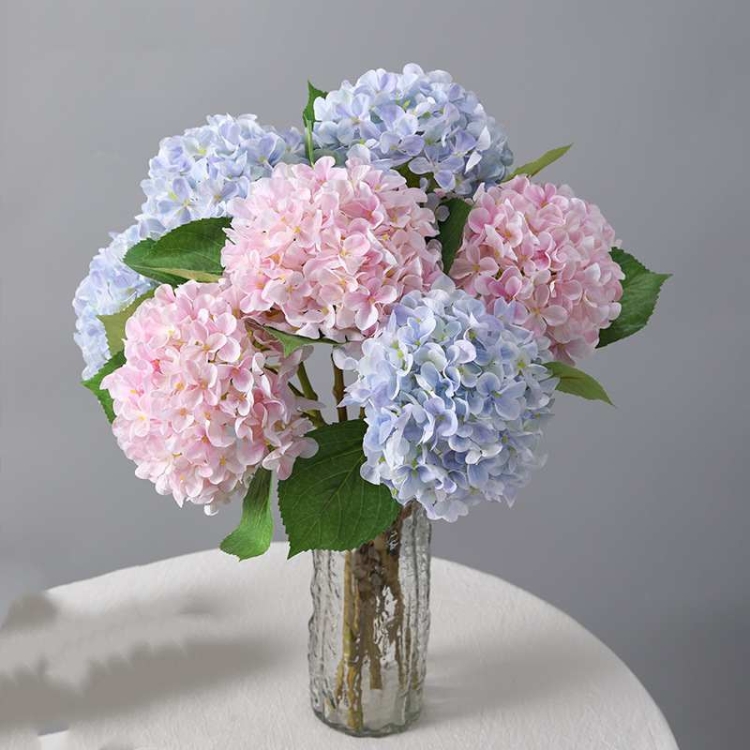 Multicolor Fabric Artificial Hydrangea Flower Stem – 47cm