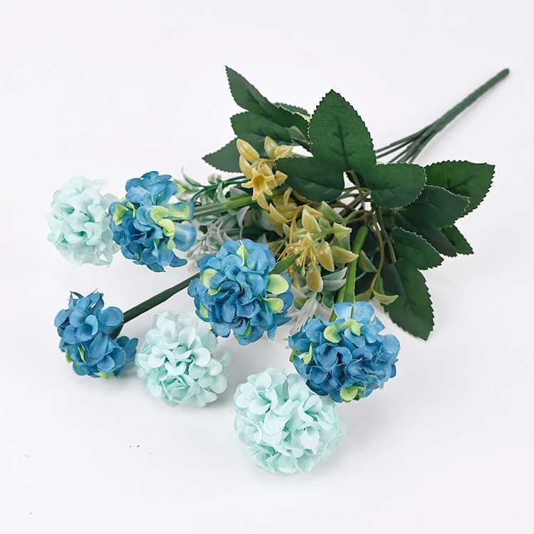 Seven-Bloom Artificial Hydrangea Spray – 34cm