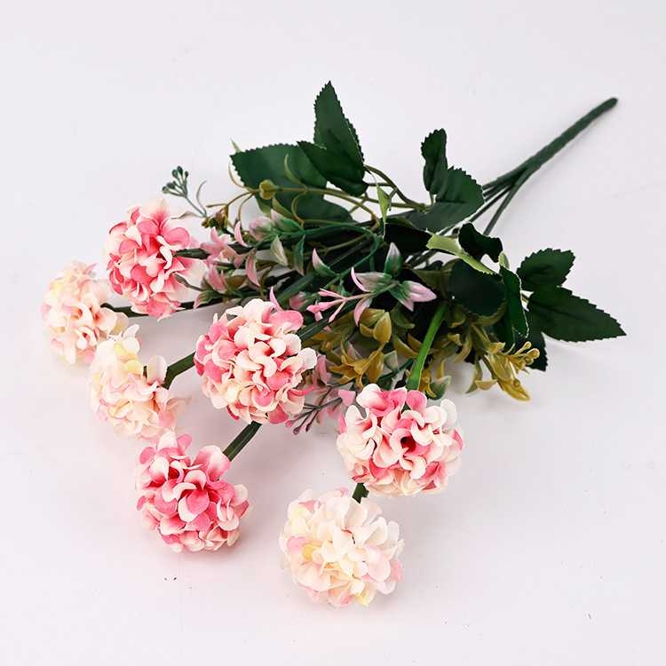 Seven-Bloom Artificial Hydrangea Spray – 34cm
