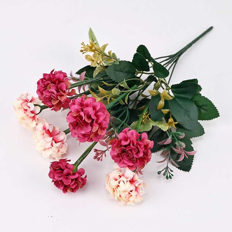 Seven-Bloom Artificial Hydrangea Spray – 34cm