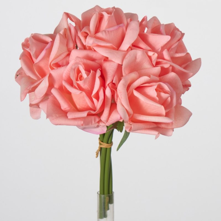 Wholesale Artificial Curled-Edge Rose Bouquet – 5 Blooms 25cm