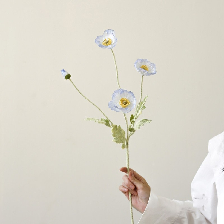 Wholesale Artificial Icelandic Poppy Stem – 60cm, 3 Flowers & 1 Bud