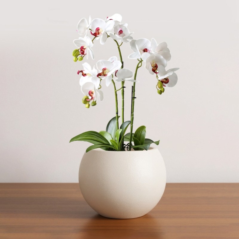 Spherical flower pot made of imitation fiberglass material