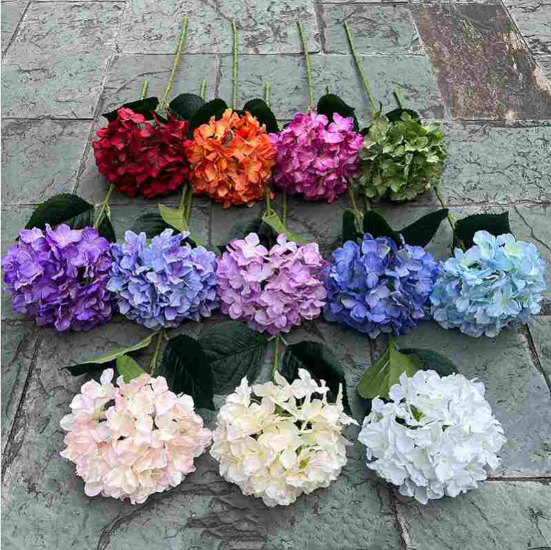 Multicolored Fabric Artificial Hydrangea Flower – 66cm