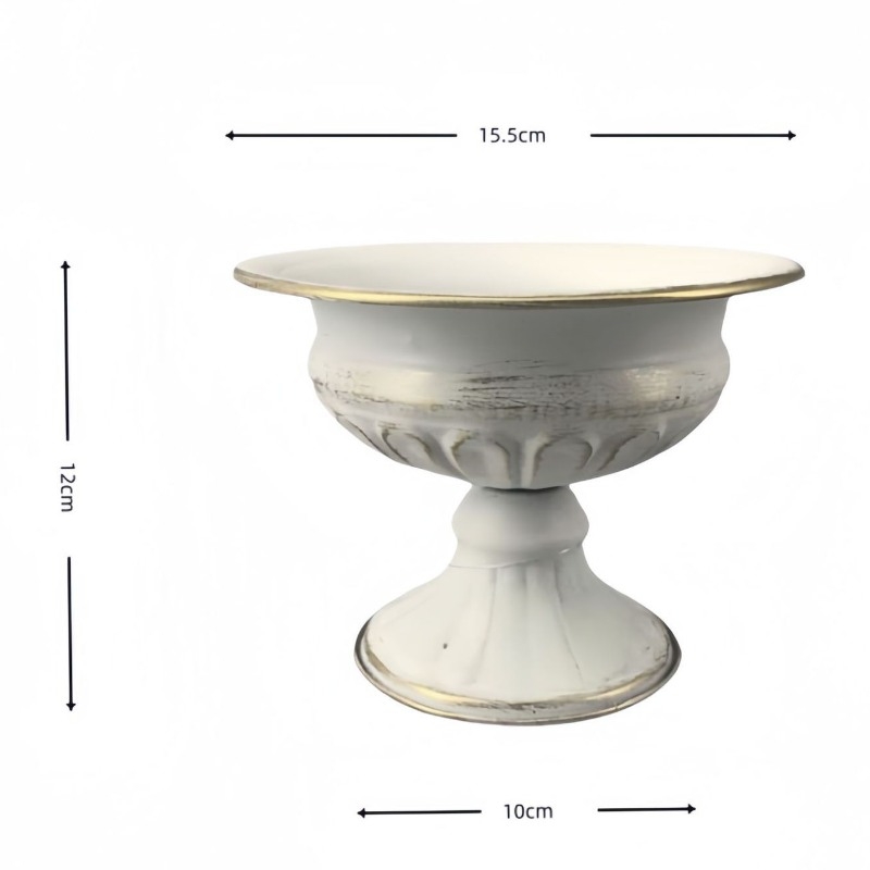 White iron flower vase