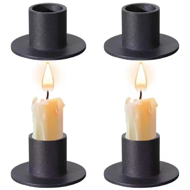 Round iron candlestick
