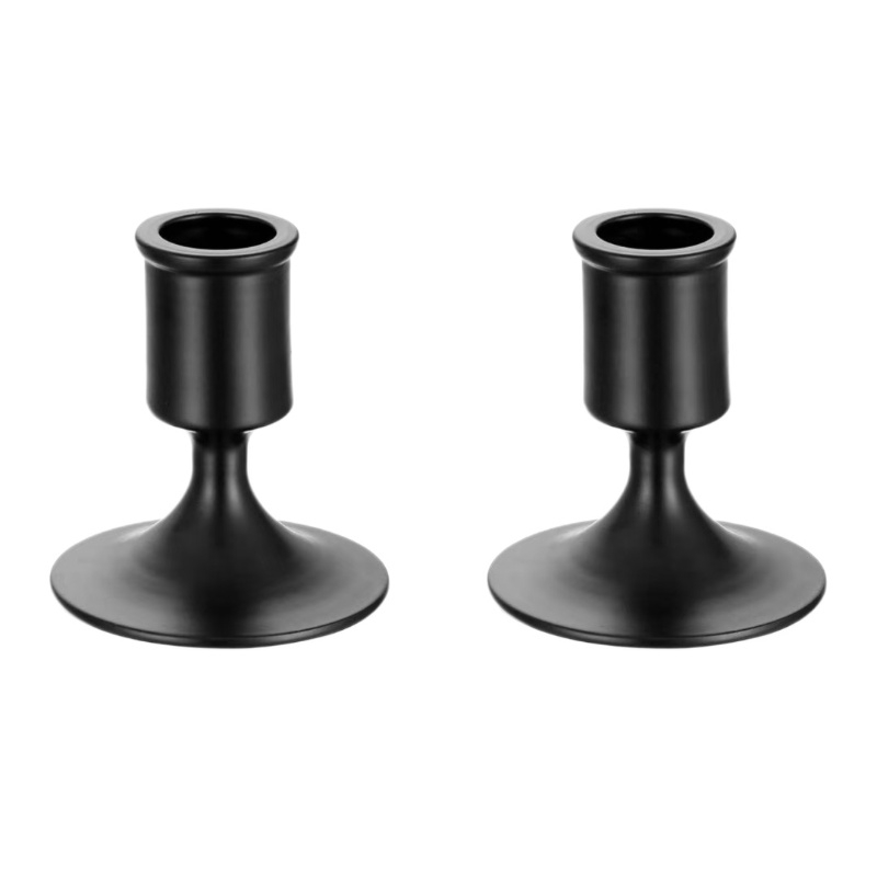 Copper, black and silver candlesticks