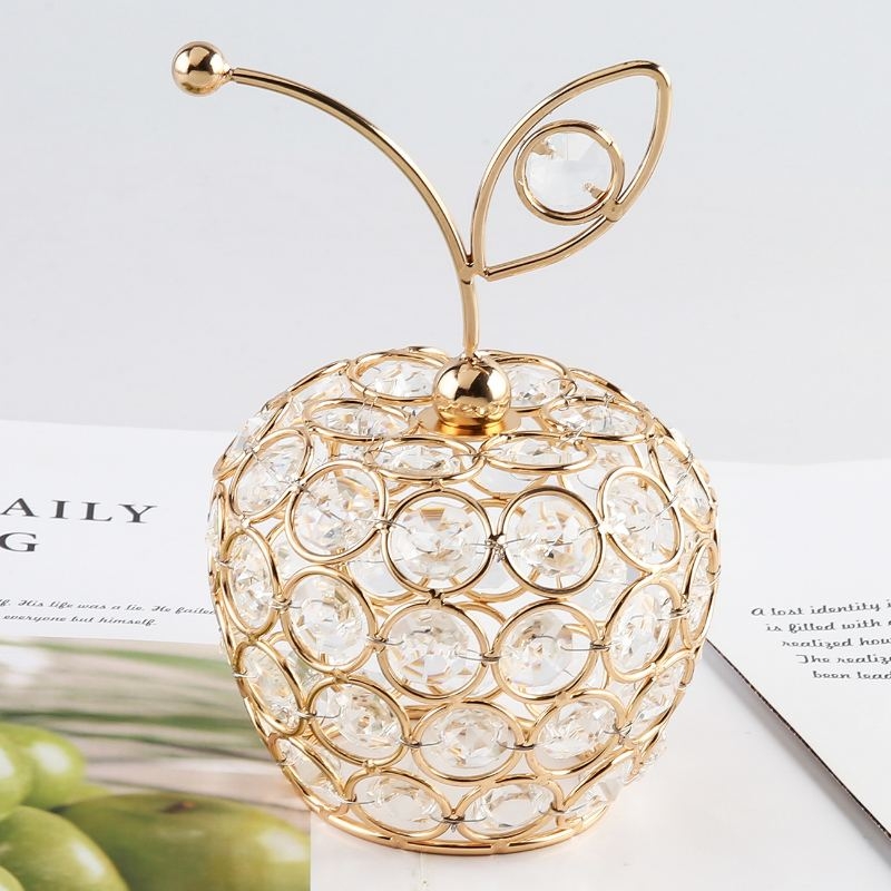 Creative Crystal Metal Crafts of Apples, Pears, and Pineapples