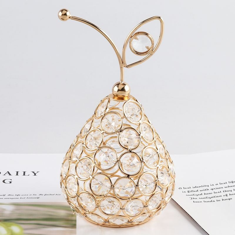 Creative Crystal Metal Crafts of Apples, Pears, and Pineapples