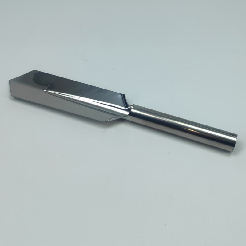One-piece molded stainless steel shovel