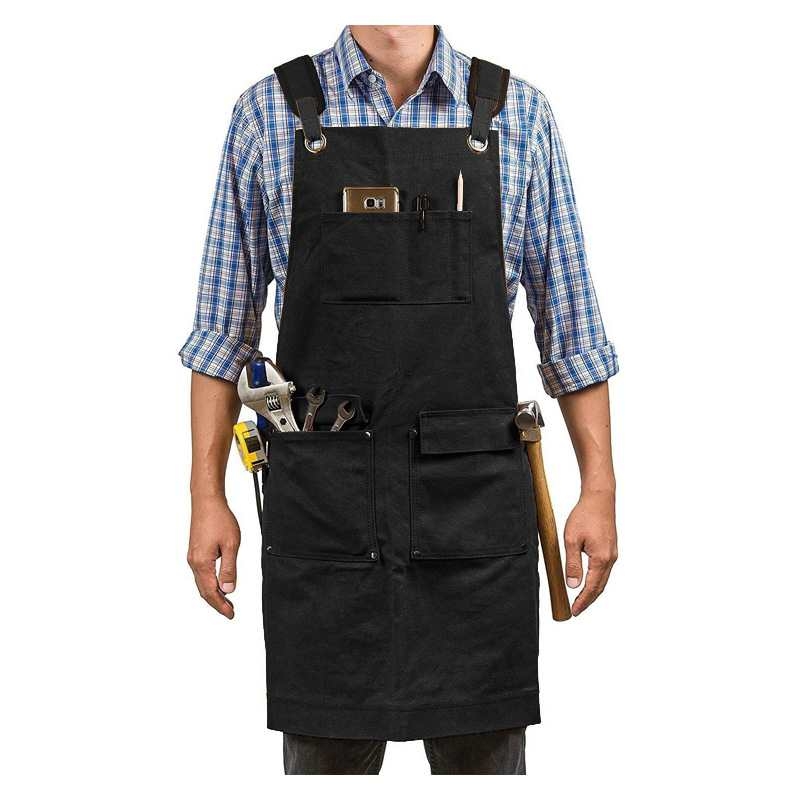 Thickened canvas apron for carpentry, electrical work, and landscaping