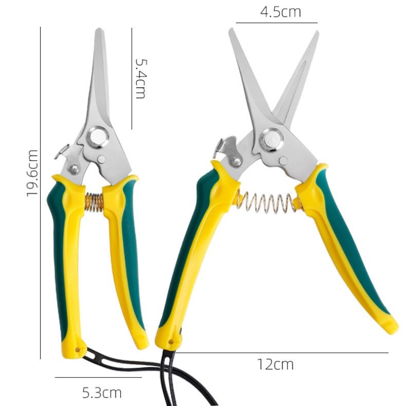 Stainless steel garden shears with safety rope