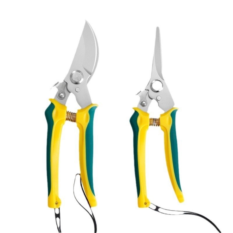 Stainless steel garden shears with safety rope