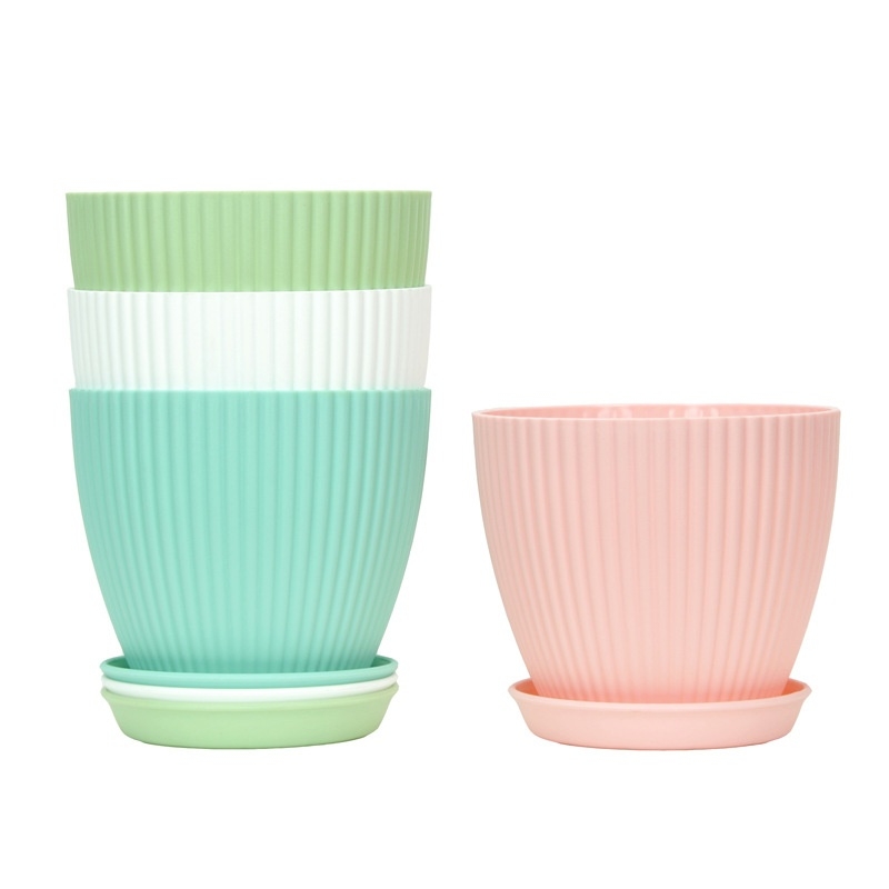 Colorful Plastic striped flower pot