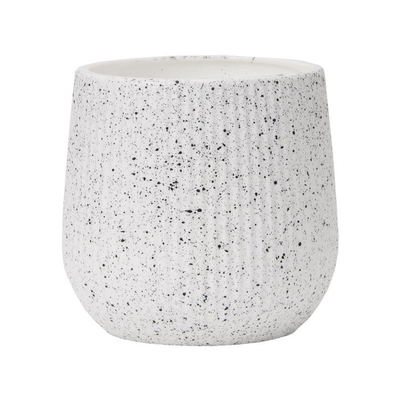 Imitation cement round striped plastic flower pot