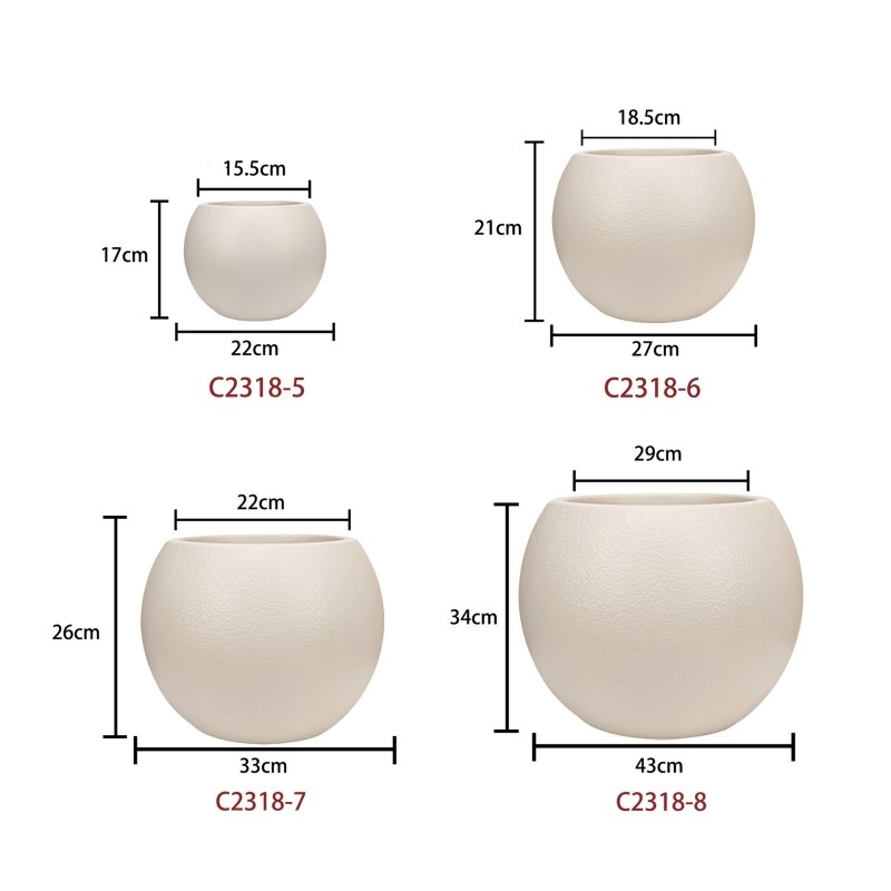 Spherical flower pot made of imitation fiberglass material