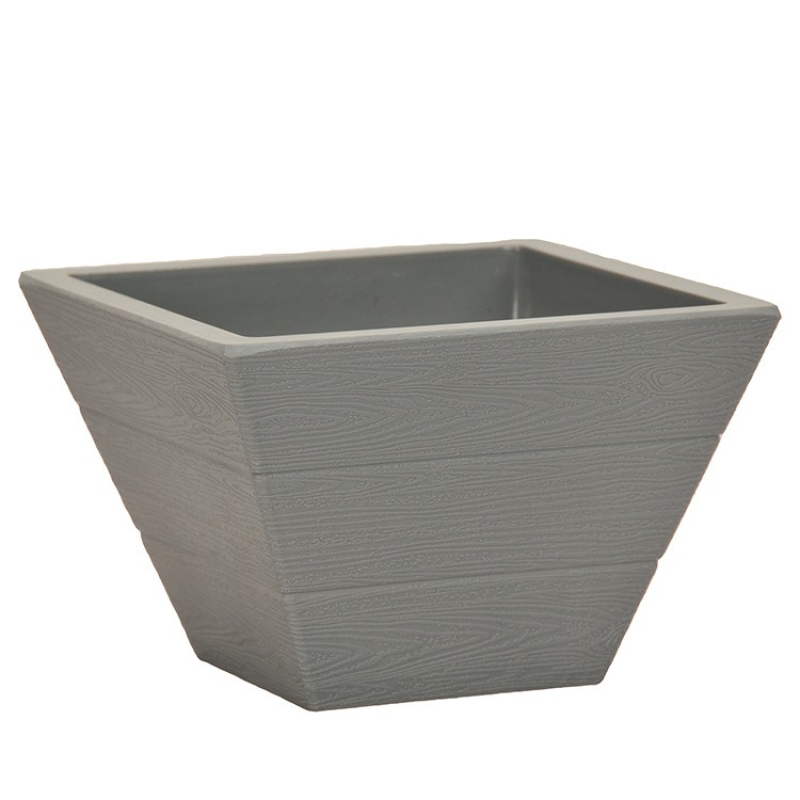 Wood grain plastic flower pots without hole